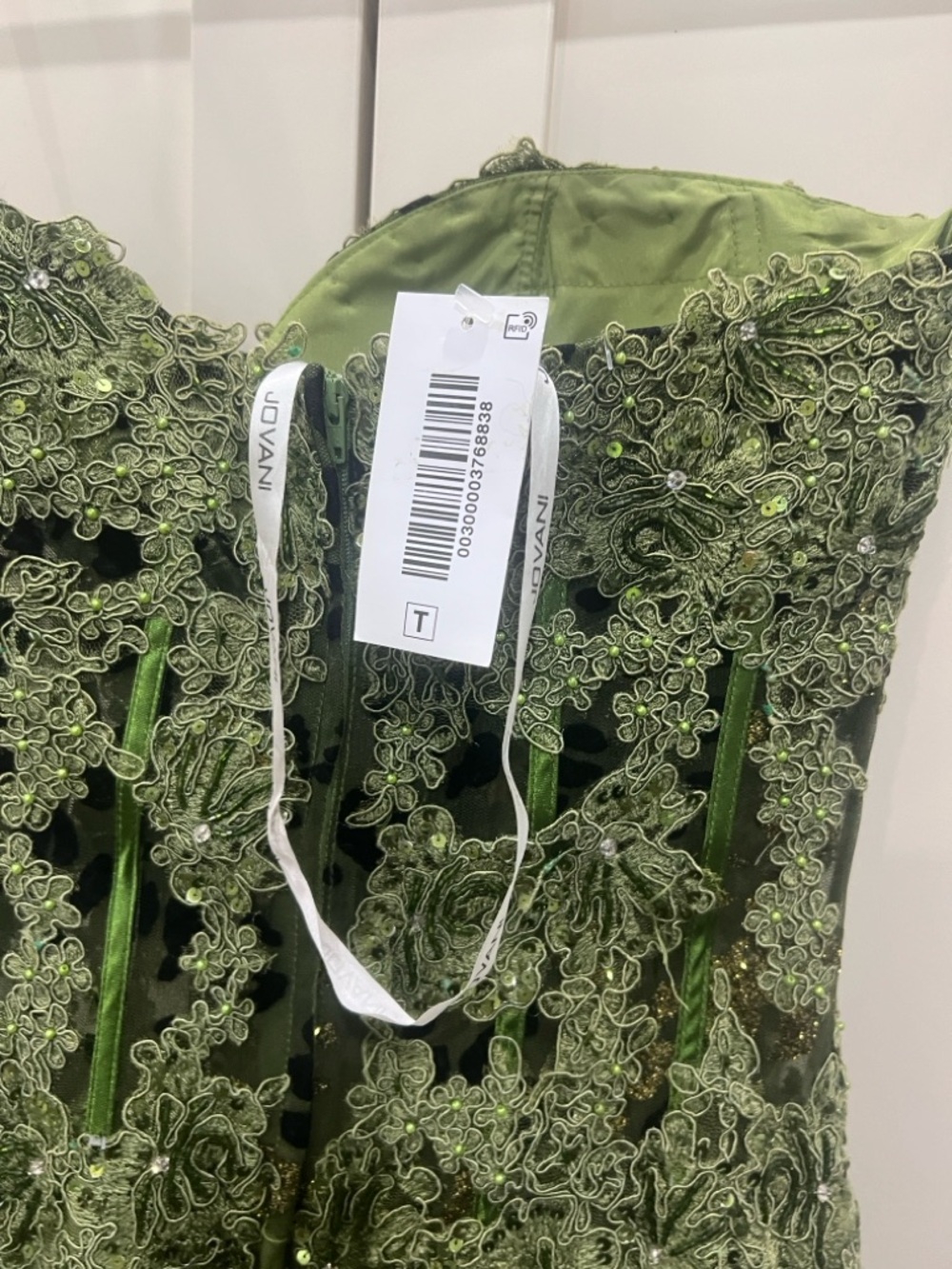 Jovani olive green mermaid prom dress - Picture 4 of 5